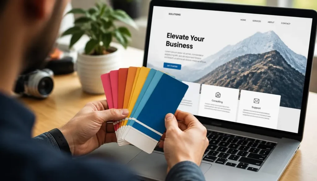 Designer matching color swatches to a website