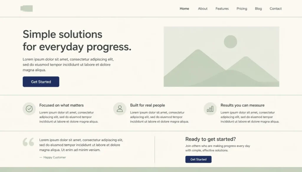 Japanese Color Palette: Hex Codes for Minimalist Design 5 Japandi-style website mockup using a minimalist Japanese color scheme with indigo accent