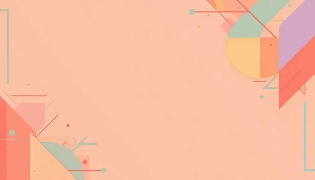 Retro 1980s-style poster design using a coral, lavender, mint, and butter yellow pastel color palette