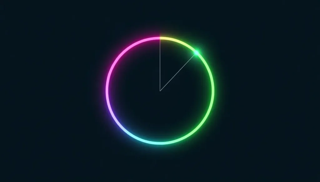 Neon Color Palette: 30+ Hex Codes & Pairing Guide 3 Color wheel diagram illustrating a high-contrast complementary neon pairing of pink and green