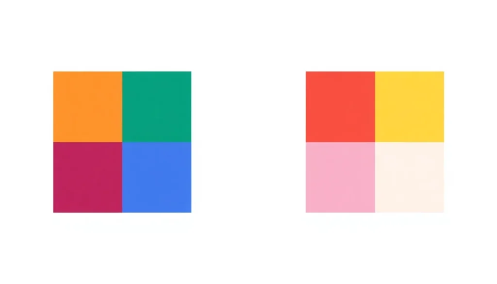 Tetradic Color Scheme: A Complete Guide for Designers 4 Comparison diagram of a square tetrad versus a rectangle tetrad color scheme