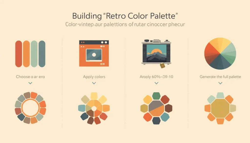 Retro Color Palettes: Vintage Hex Codes for Nostalgic Design 5 Mid-century modern retro color palette with teal, mustard yellow, and burnt sienna hex codes