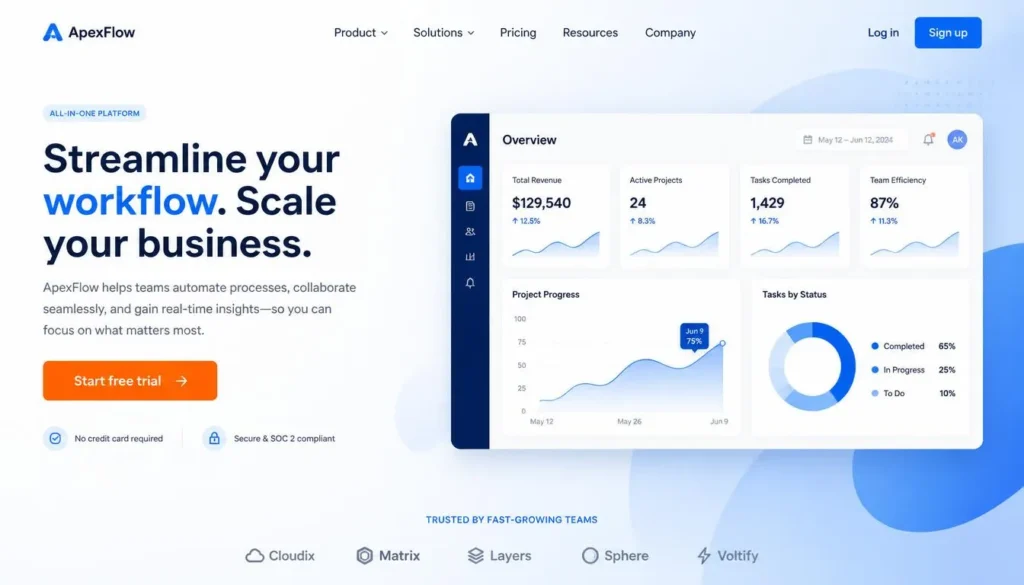 Complementary Colors: The Complete Guide (+Tool) 4 Website UI design using a complementary orange CTA button on a blue background for contrast