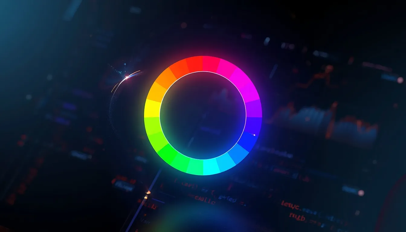 Modern 3D color theory wheel for UI design