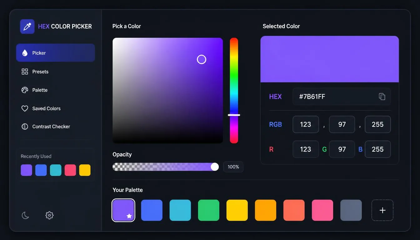 hex color picker ui ux design