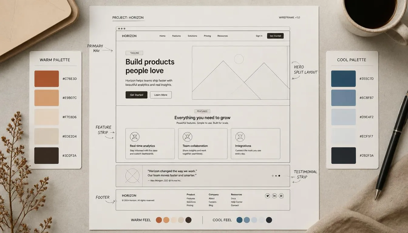 Color psychology in UX design featured graphic showing warm and cool UI color swatches